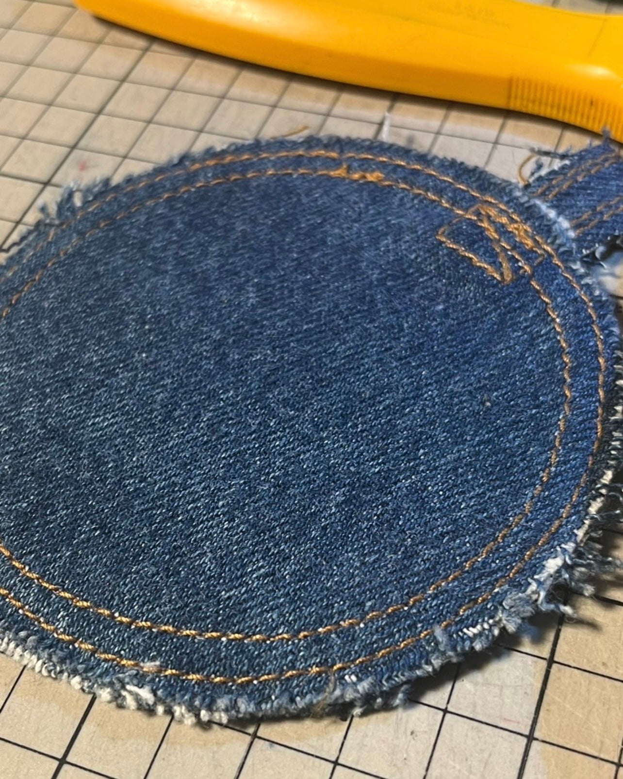 ''Peace is mirroring'' Denim Mirror - Blue x Gold