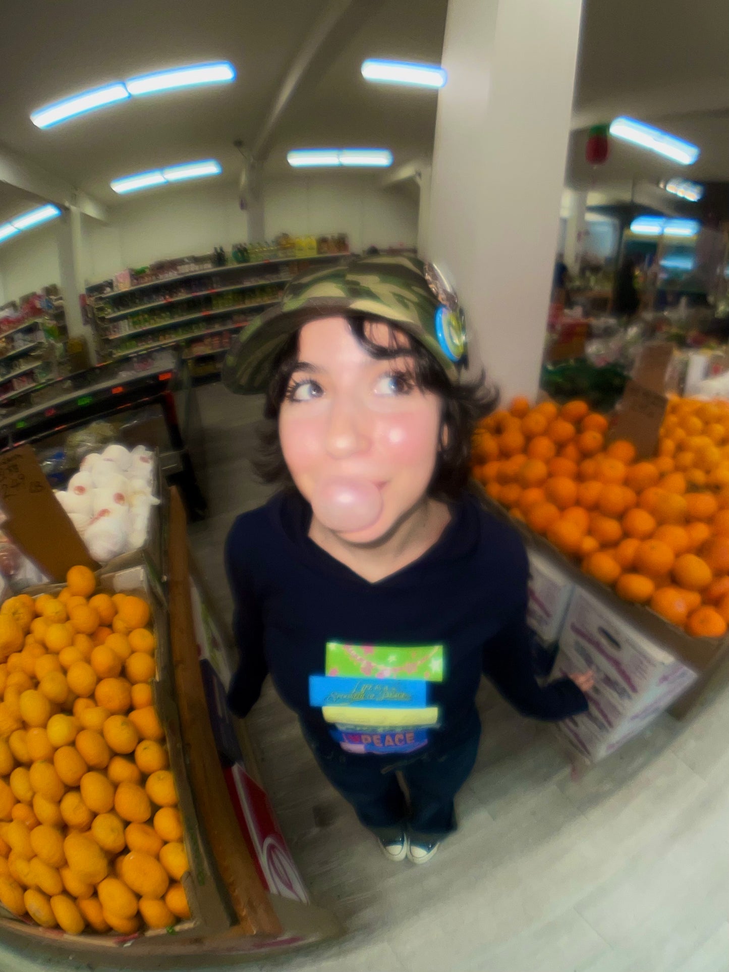 Peace Sticker Stack Hooded Long Sleeve