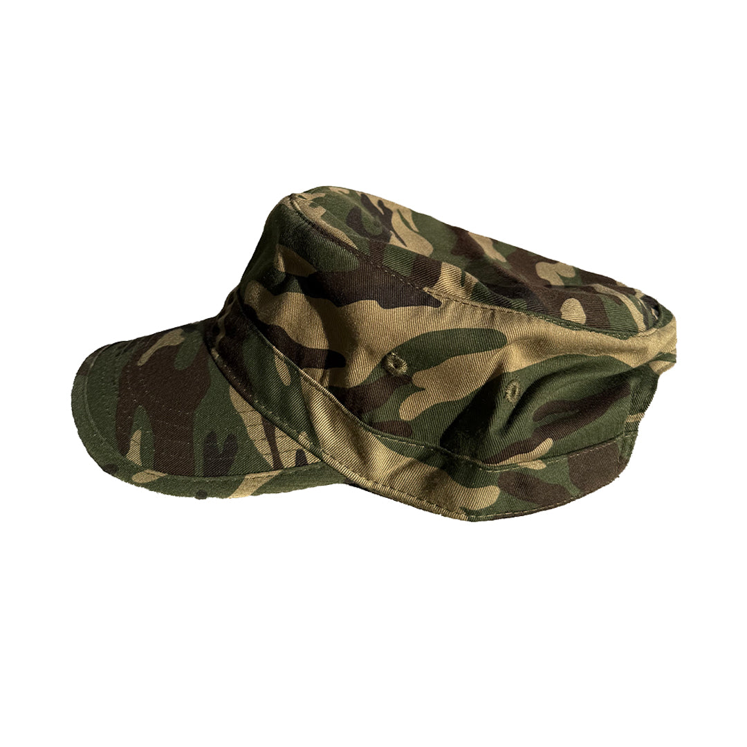 Camo Field Cap + Pin Badges Set
