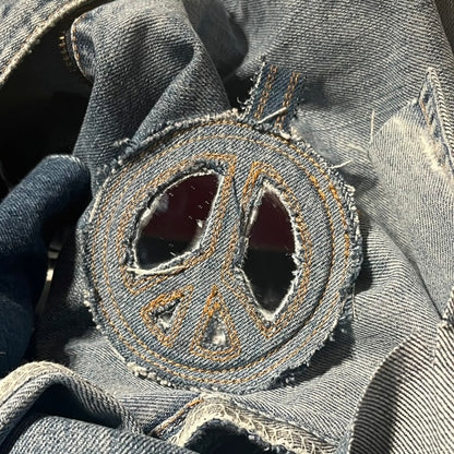 ''Peace is mirroring'' Denim Mirror - Black x Gold
