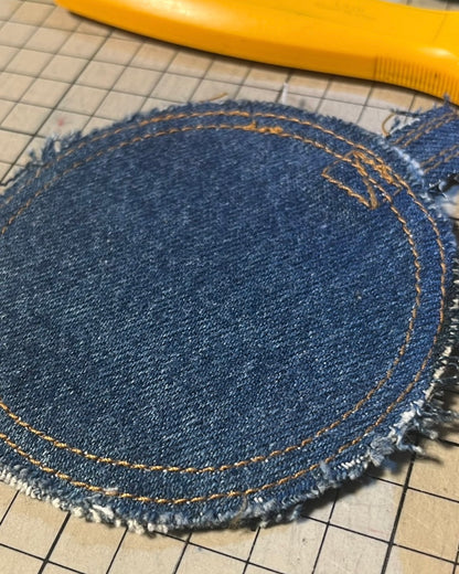''Peace is mirroring'' Denim Mirror - Blue x Gold