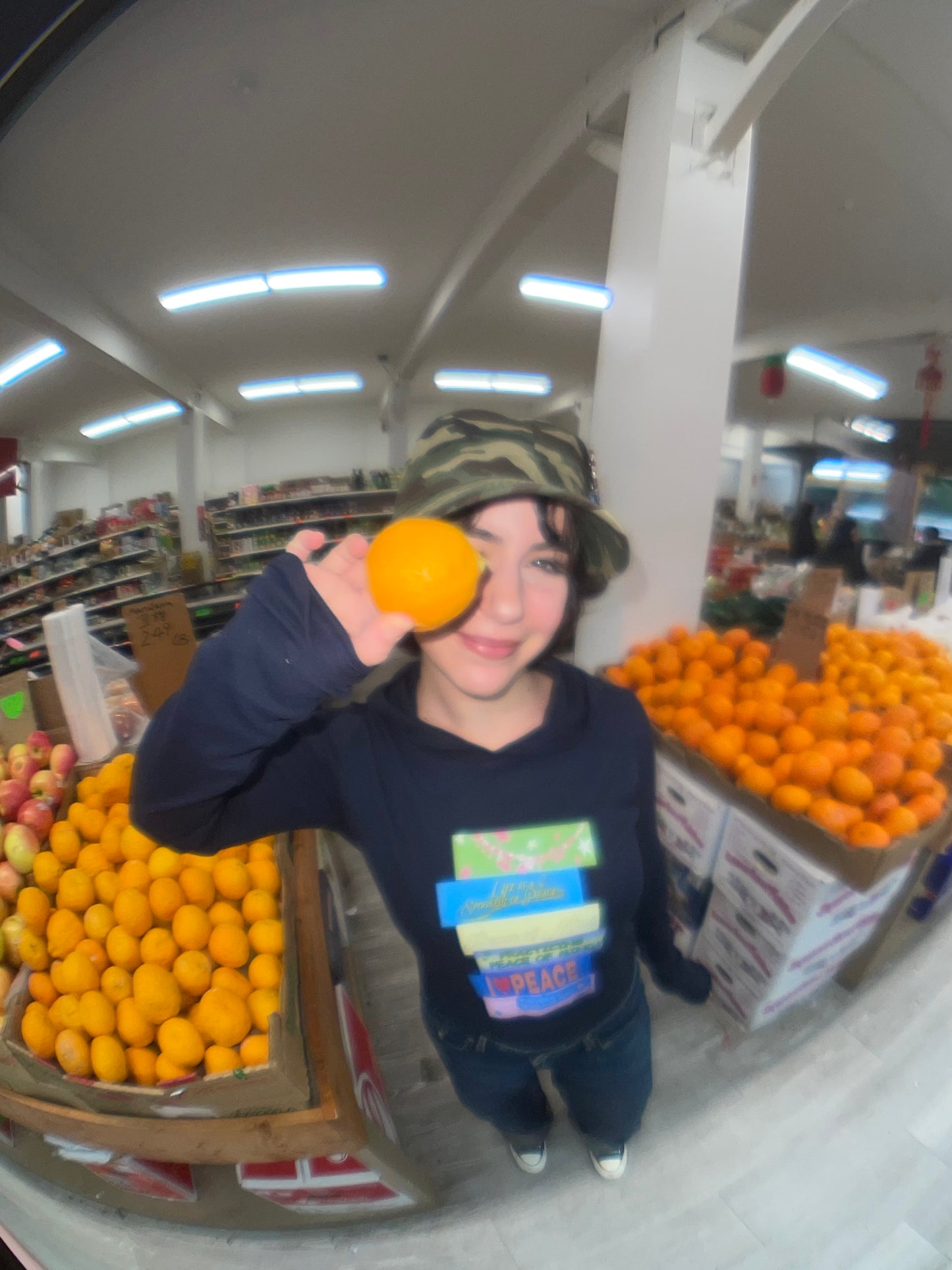 Peace Sticker Stack Hooded Long Sleeve