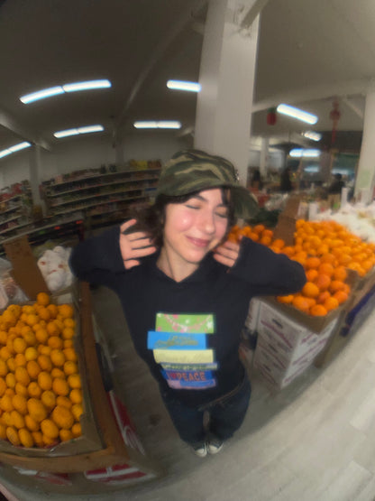 Peace Sticker Stack Hooded Long Sleeve