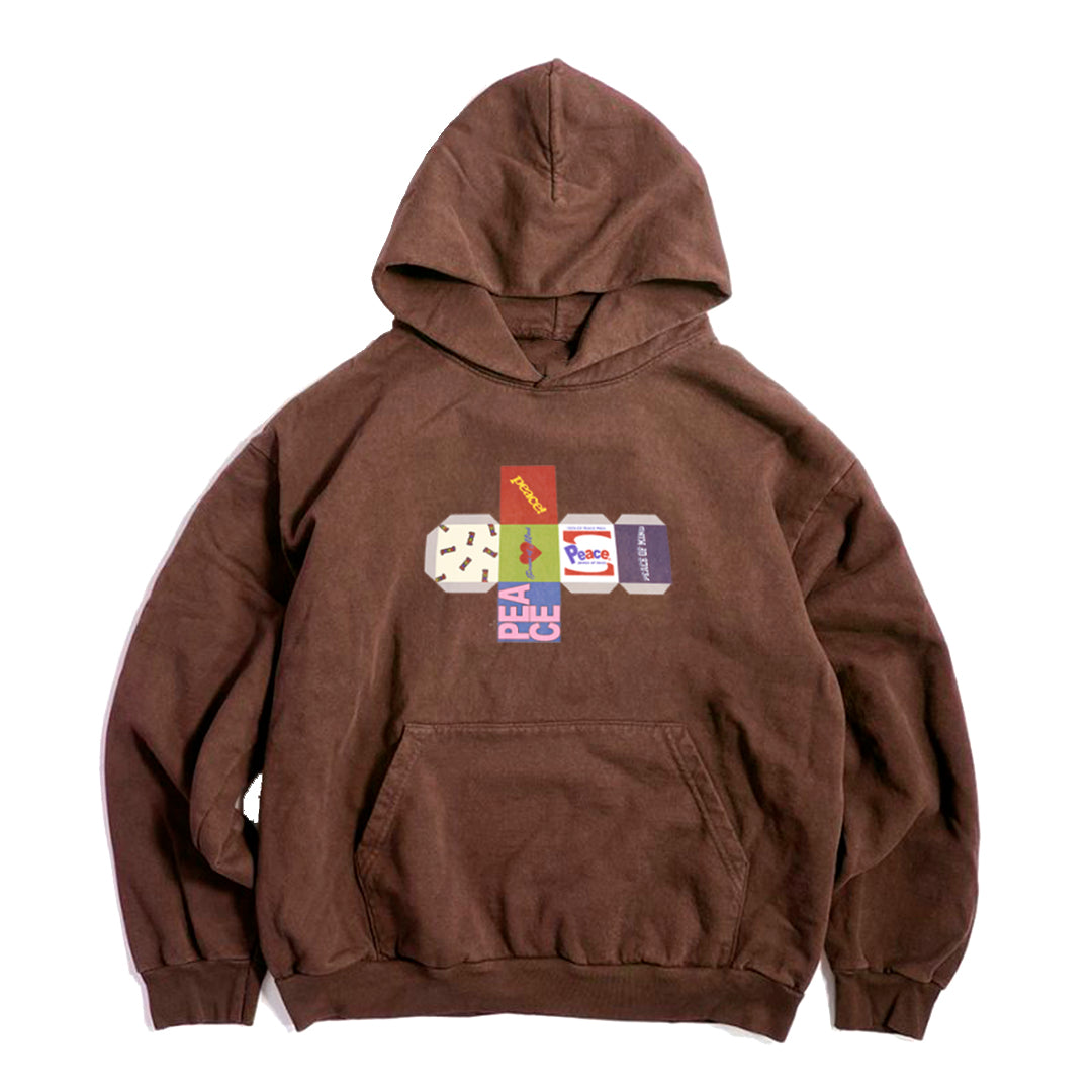 Peace Box Hoodie - Brown