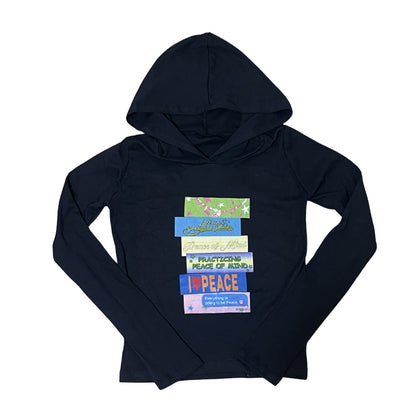 Peace Sticker Stack Hooded Long Sleeve