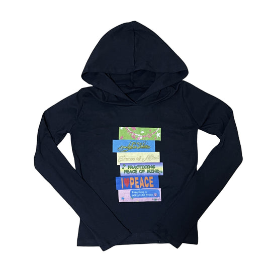 Peace Sticker Stack Hooded Long Sleeve
