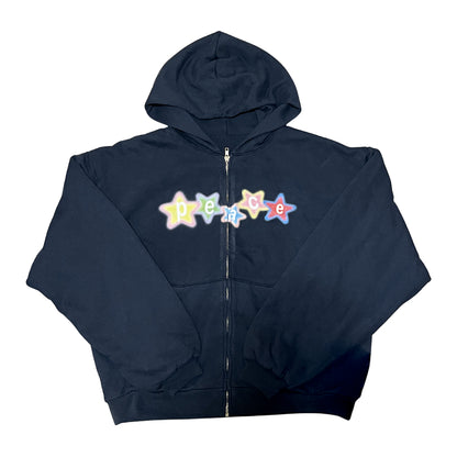 Peace Star Logo Thermal Zip Up Hoodie